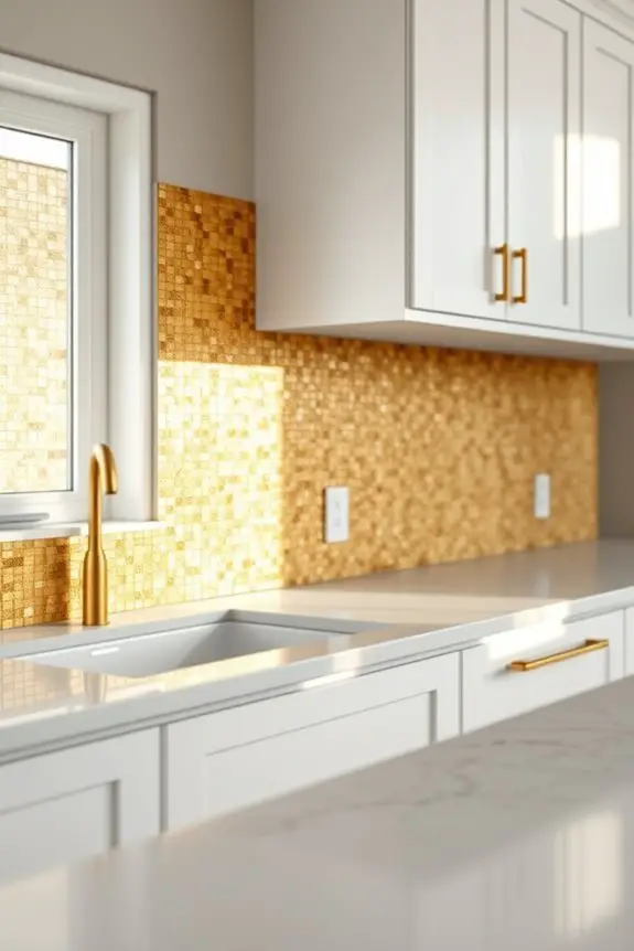 glamorous gold accent tiles