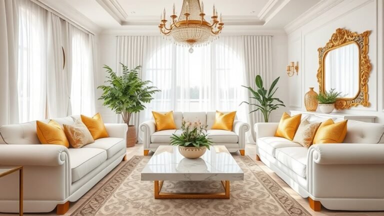 glamorous gold and white decor