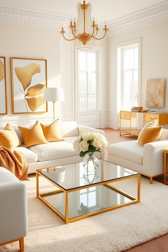 glamorous gold and white elegance