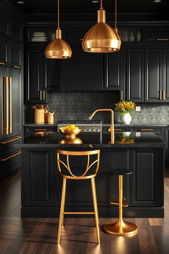 glamorous gold bar stools