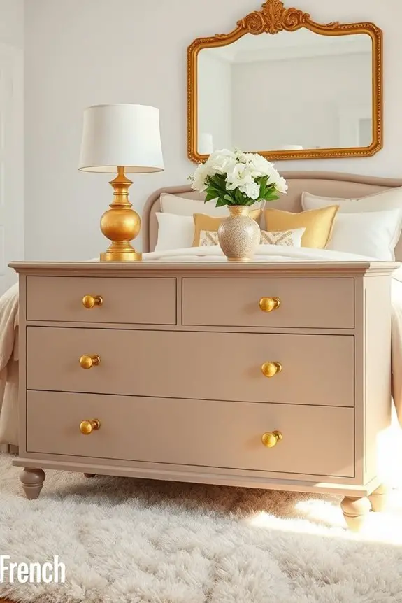 glamorous gold bedroom accents