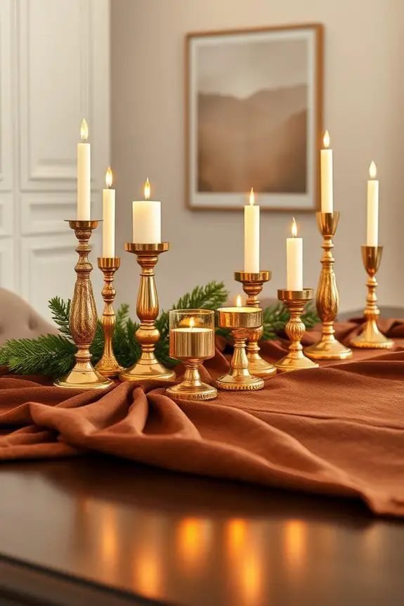 glamorous gold candle holders