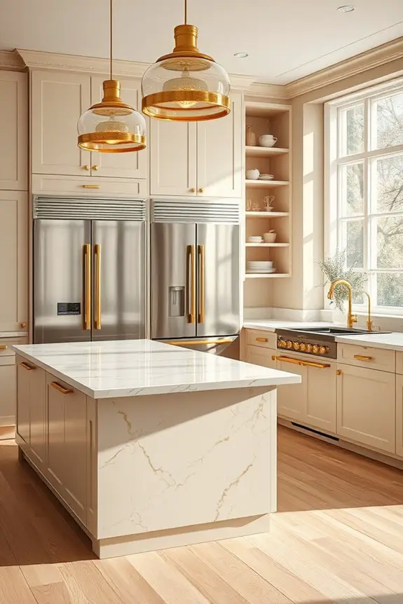 glamorous gold kitchen accents