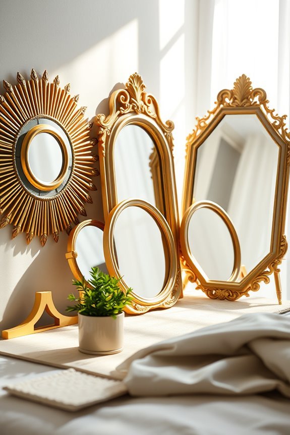 glamorous gold mirror decor