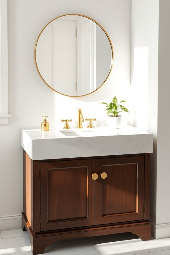 glamorous gold vanity accents