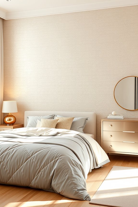 glamorous metallic bedroom accents