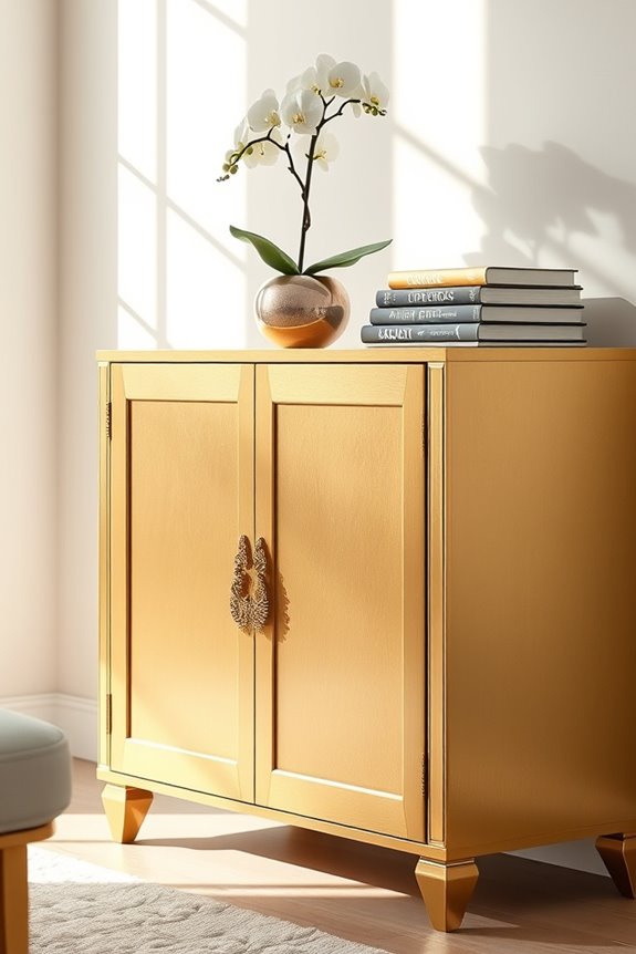 glamorous metallic cabinet finishes