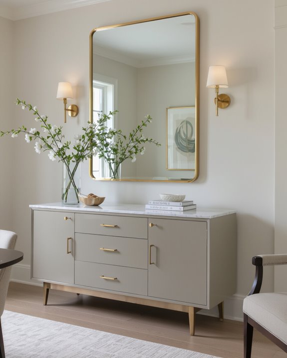 glamorous mirror backed buffet decor