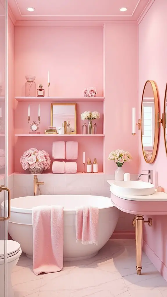 glamorous pink shelving ideas