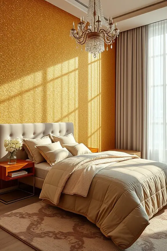 glamorous sparkling gold walls