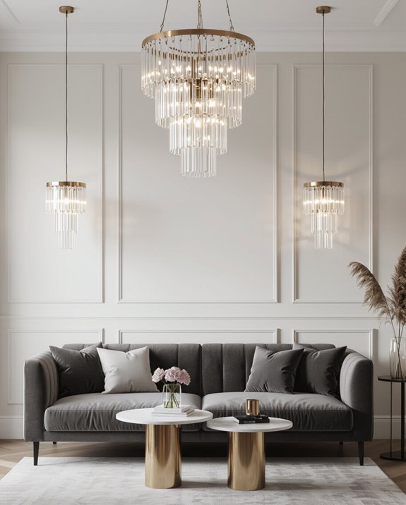glamorous velvet panel lighting