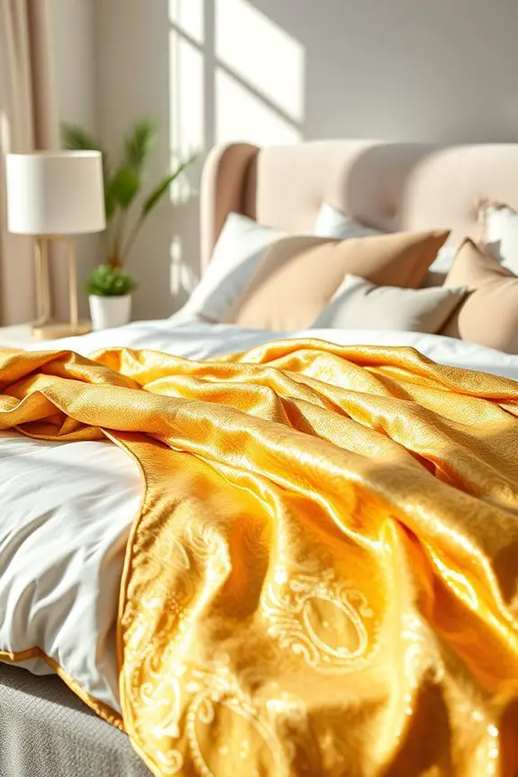 glamorous warm gold blanket