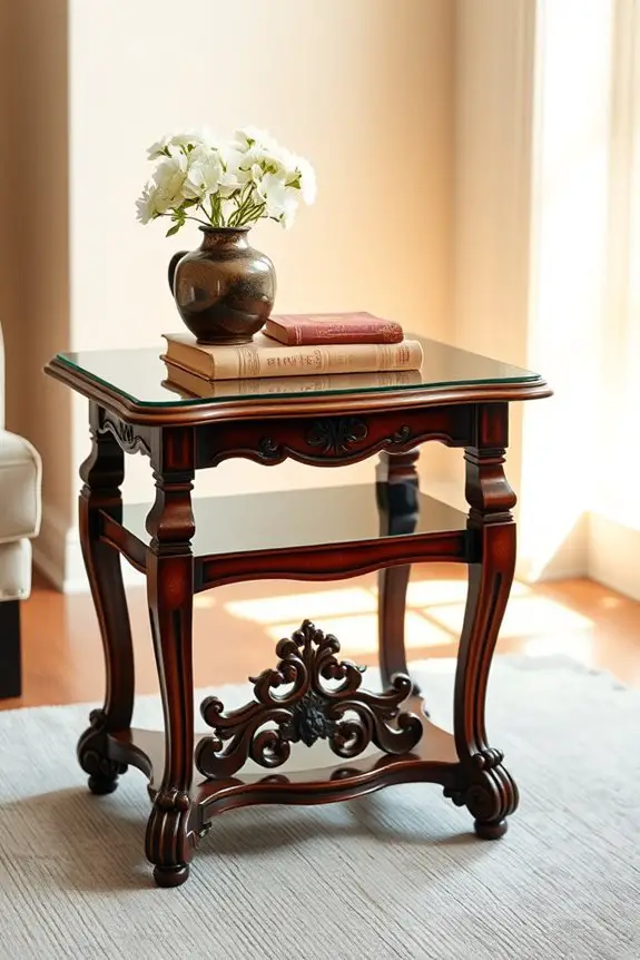 glass top side table upgrade