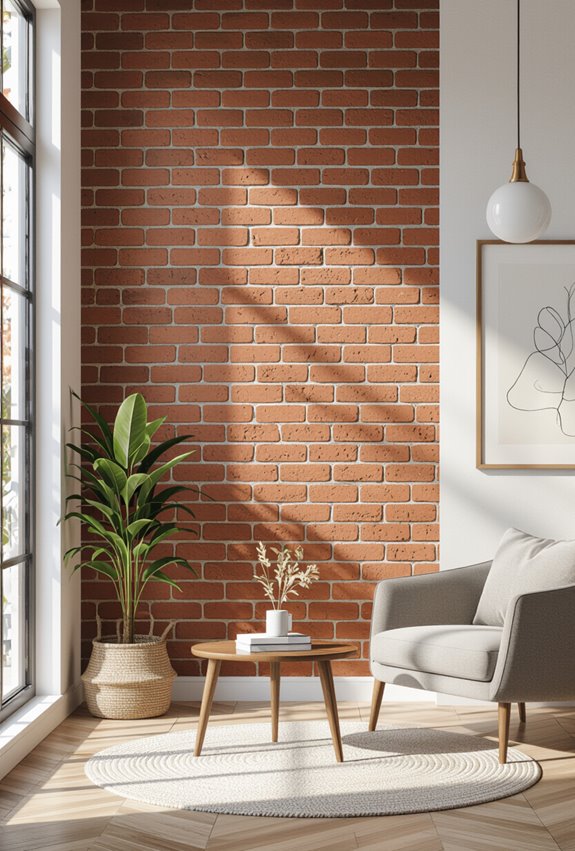glazed polished brick accentwall