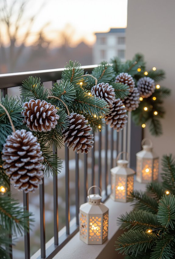 glittered pinecone garland decoration