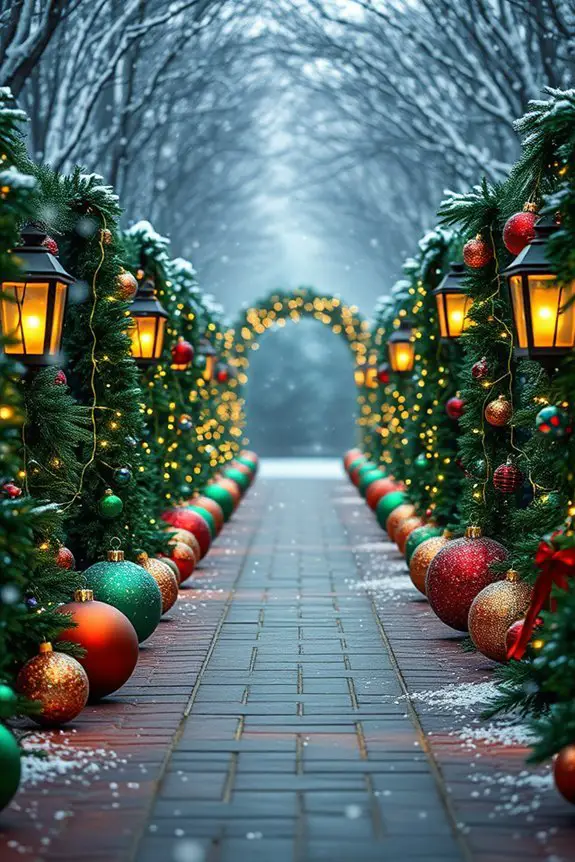 glittering ornament pathway decoration