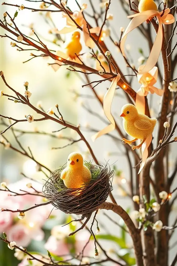 glittery chick easter decorations