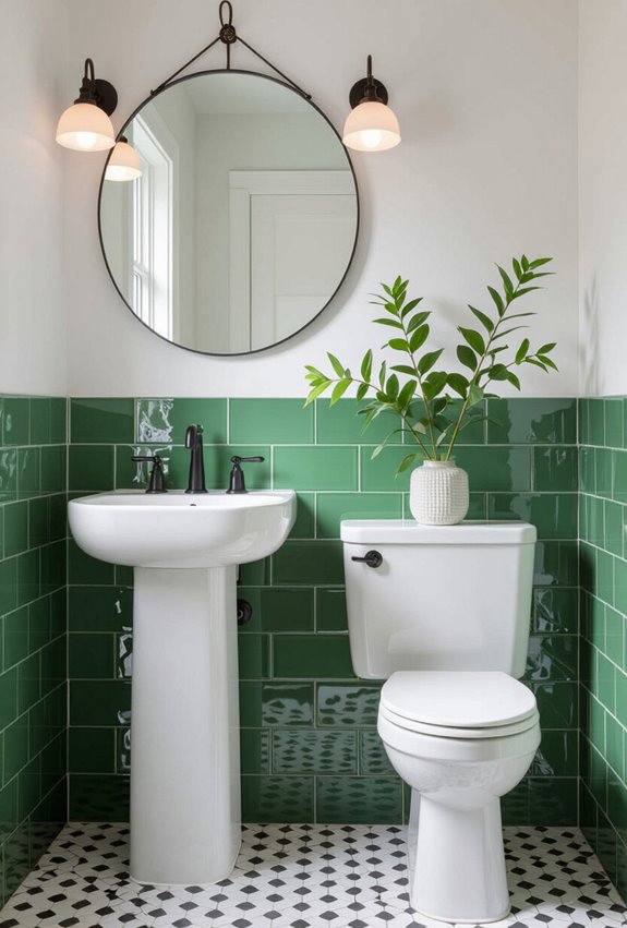 glossy apple green powderroomstatement