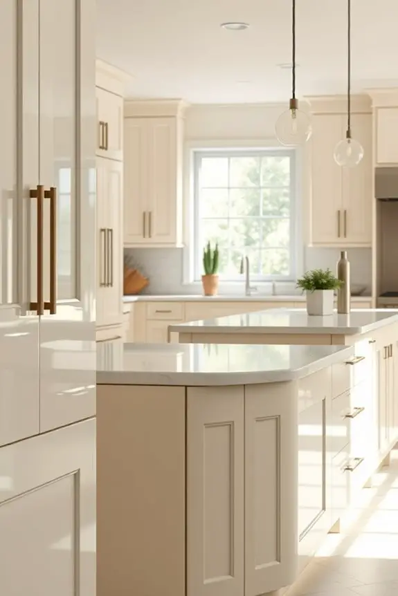 glossy cream cabinet elegance