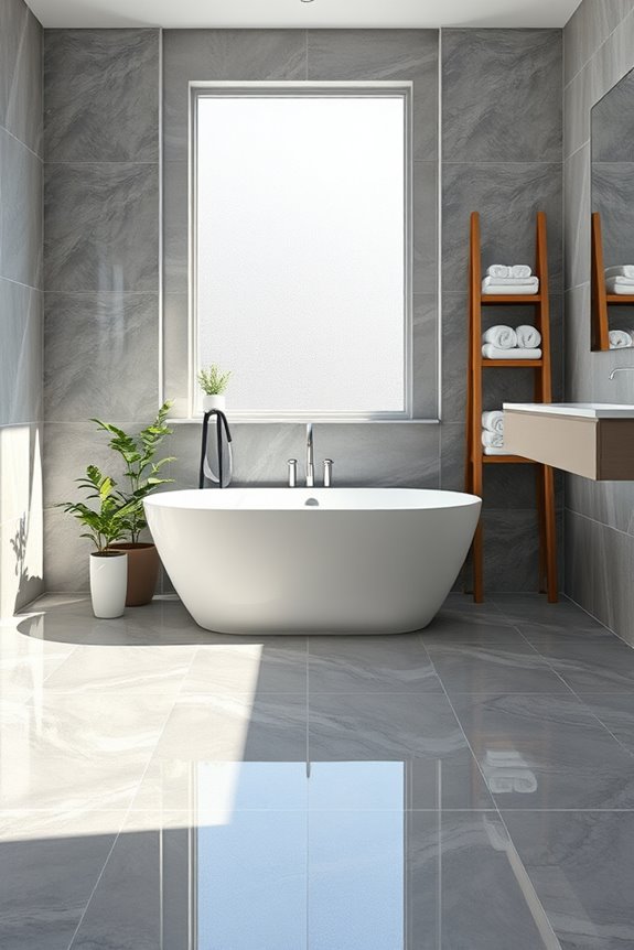 glossy gray bathroom elegance