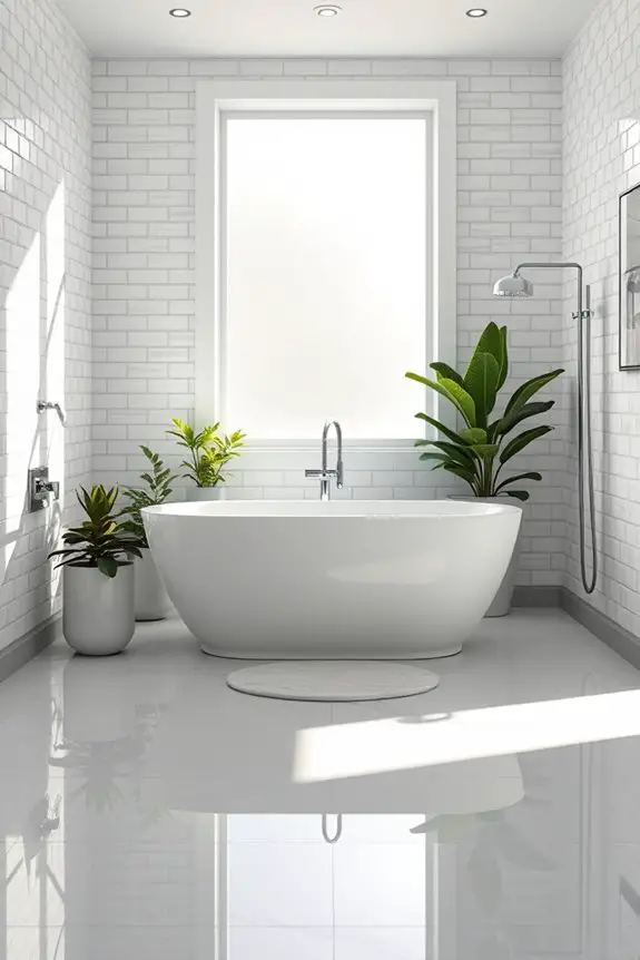 glossy tiles enhance spaciousness
