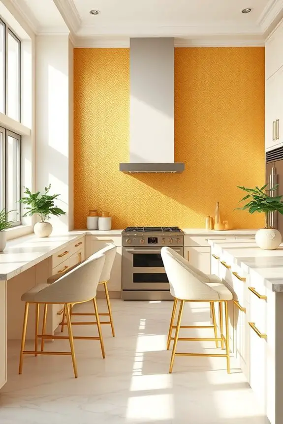 gold accent wall elegance