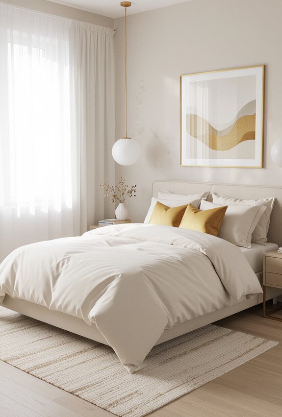 gold accented layered bedding details