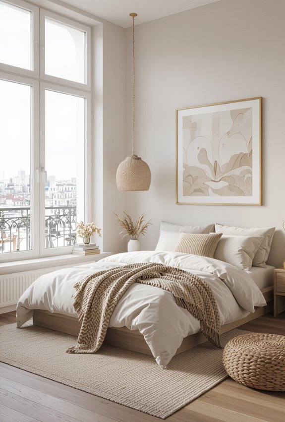 gold accented textured boho bedroom