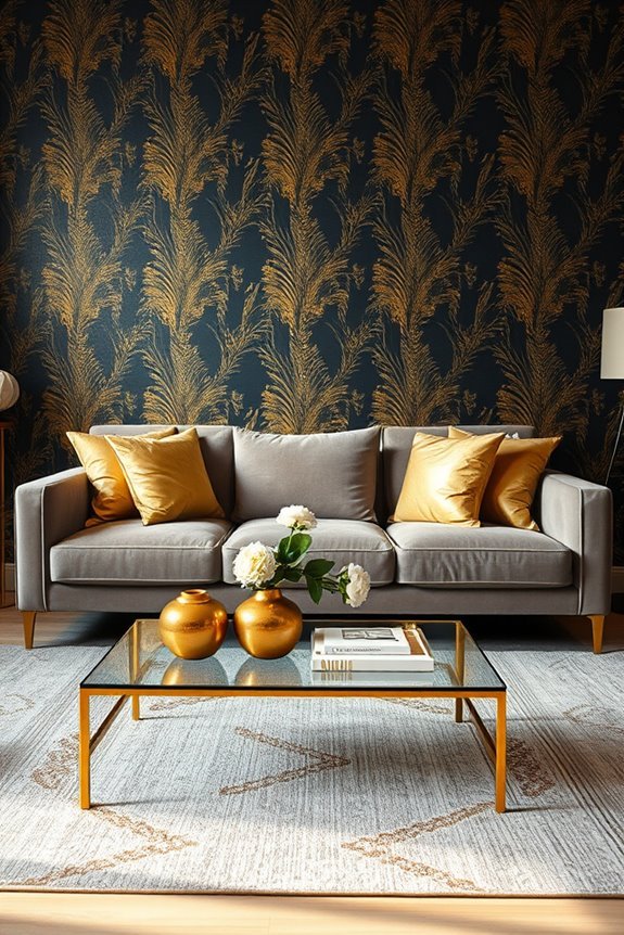 gold accents dark contrast