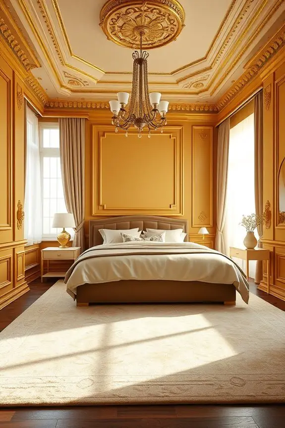 gold accents enhance elegance