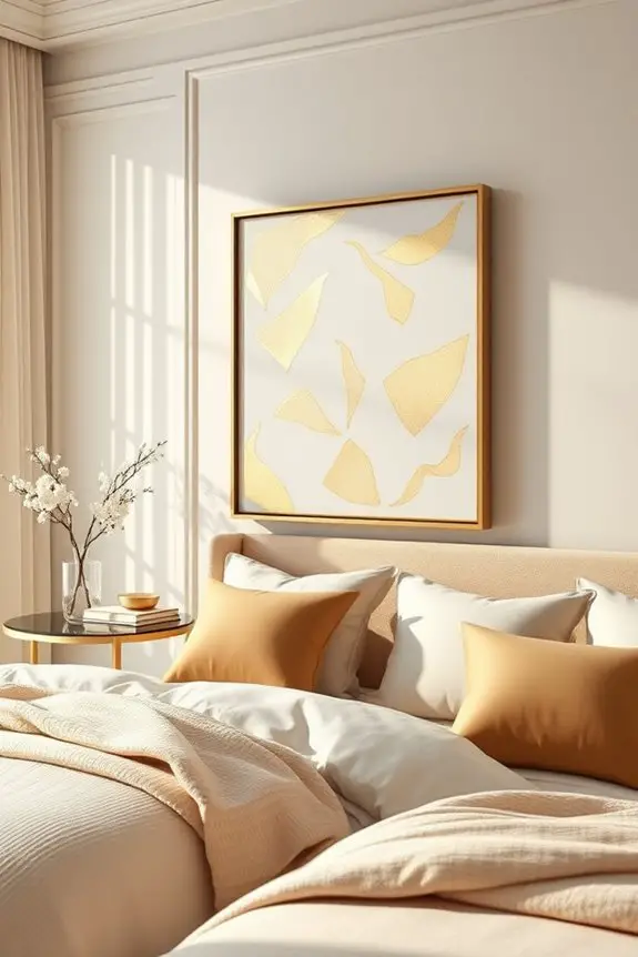 gold accents enhance elegance