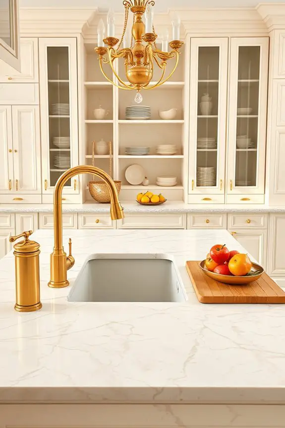 gold accents for kitchen elegance