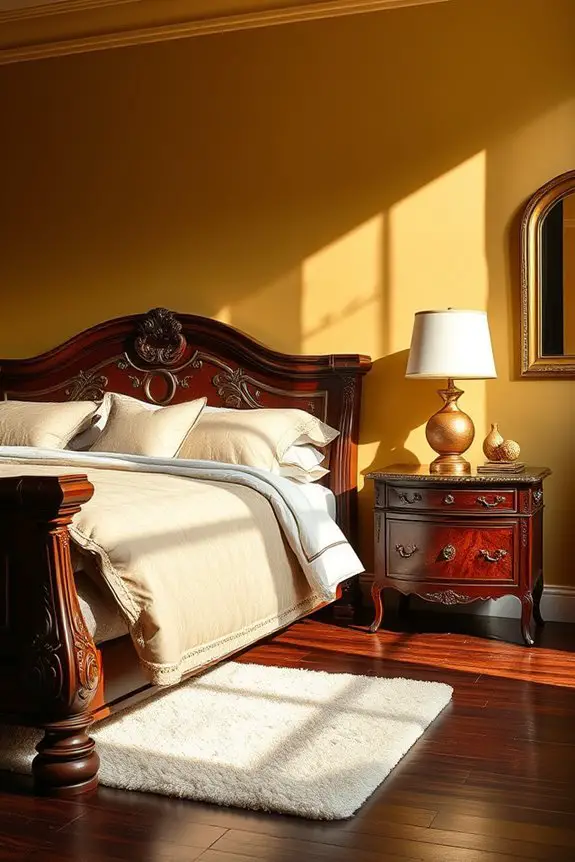 gold and dark wood elegance