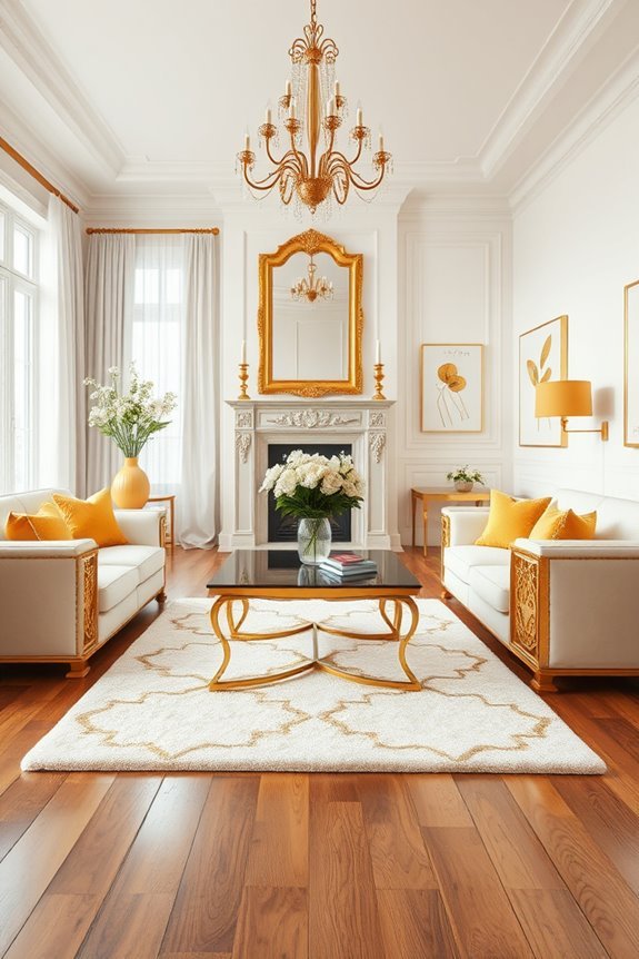 gold and white elegance