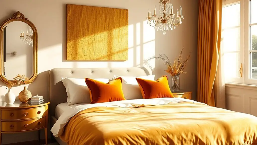 gold bedroom luxury ideas
