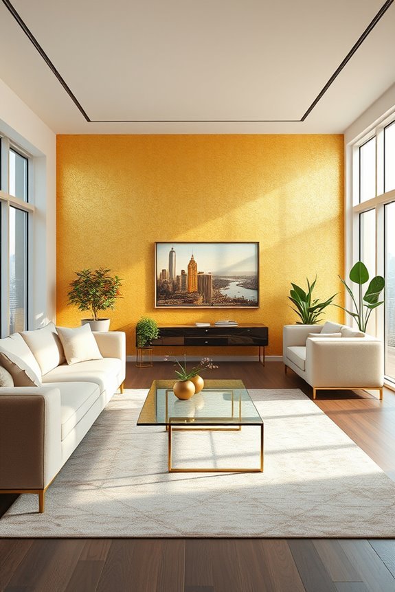 gold cityscape mural elegance