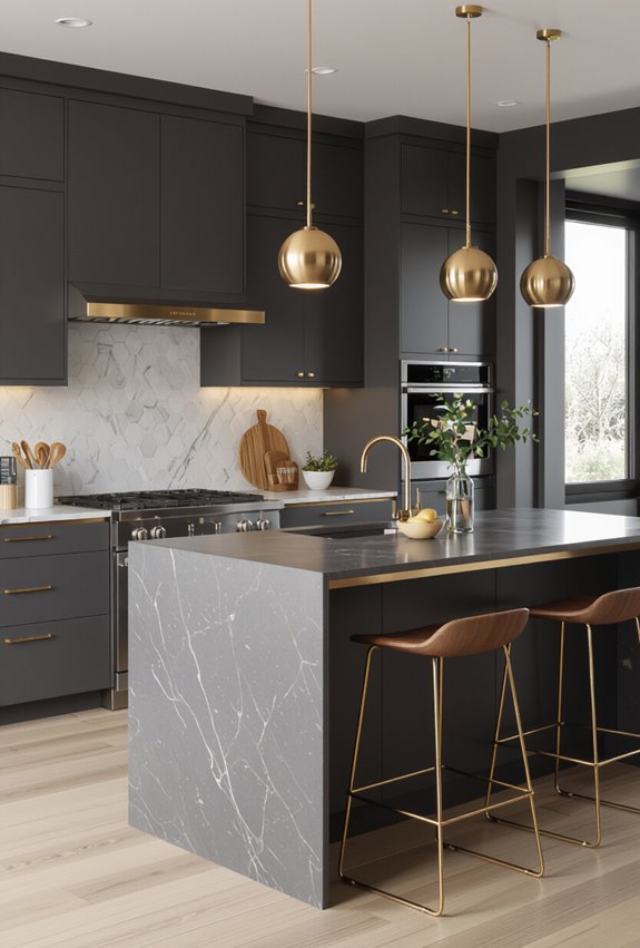 gold finishes warm grey