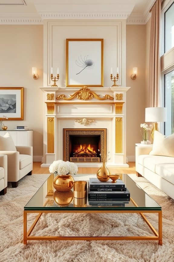 gold fireplace elegance enhanced
