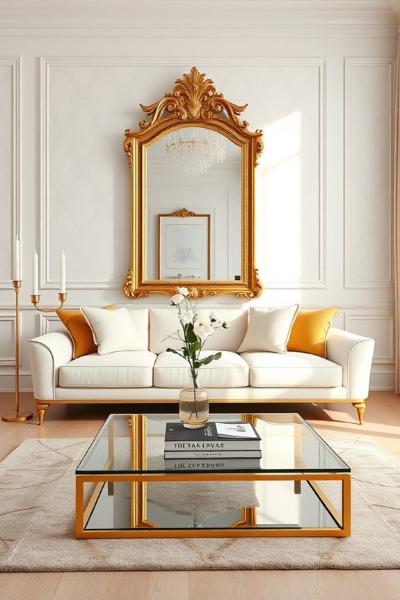 gold framed mirror elegance