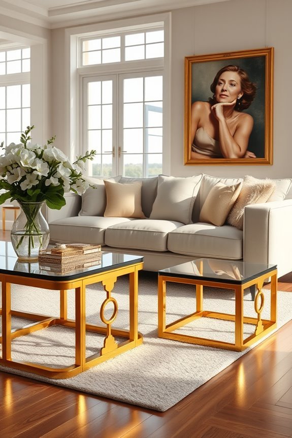 gold hardware enhances elegance