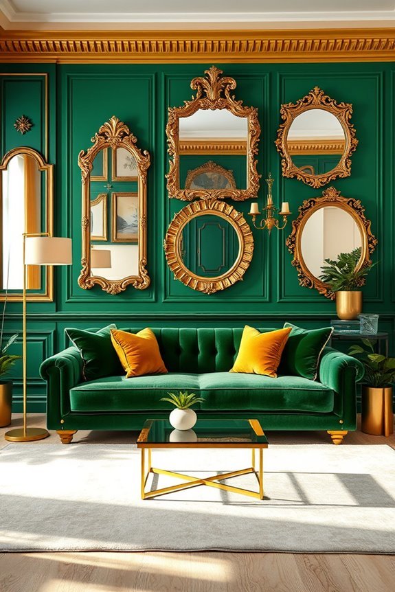 gold mirrors enhance sophistication