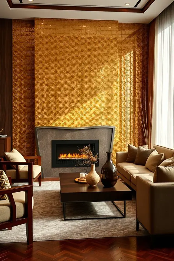 gold mosaic tile elegance