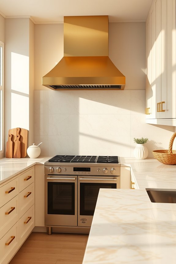 gold range hood elegance