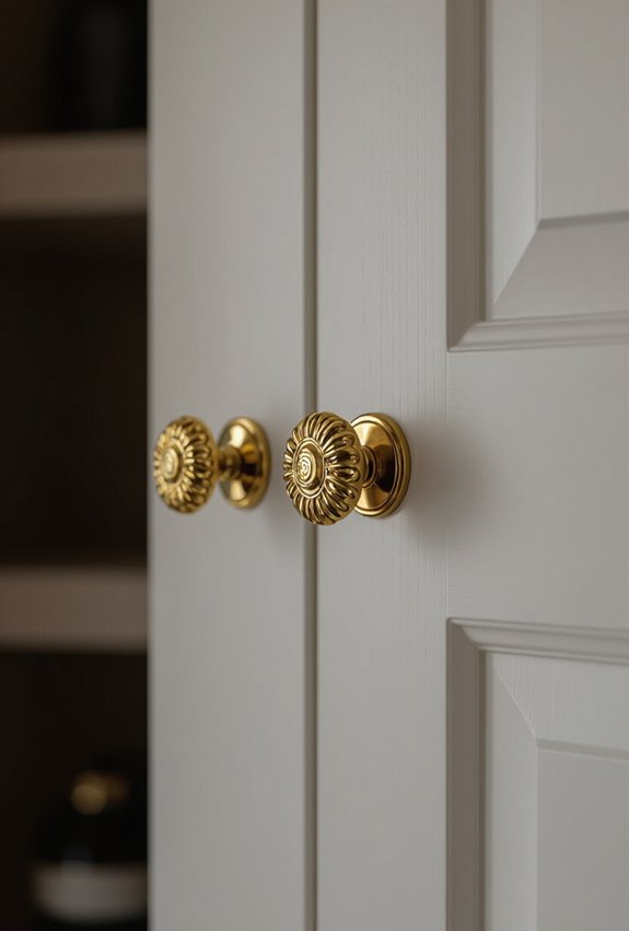 gold rosettes frame knobs