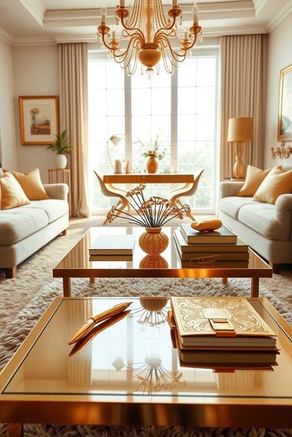 gold stationery enhances decor
