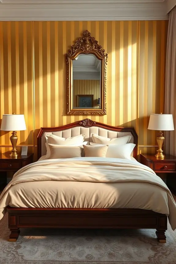 gold striped wall elegance