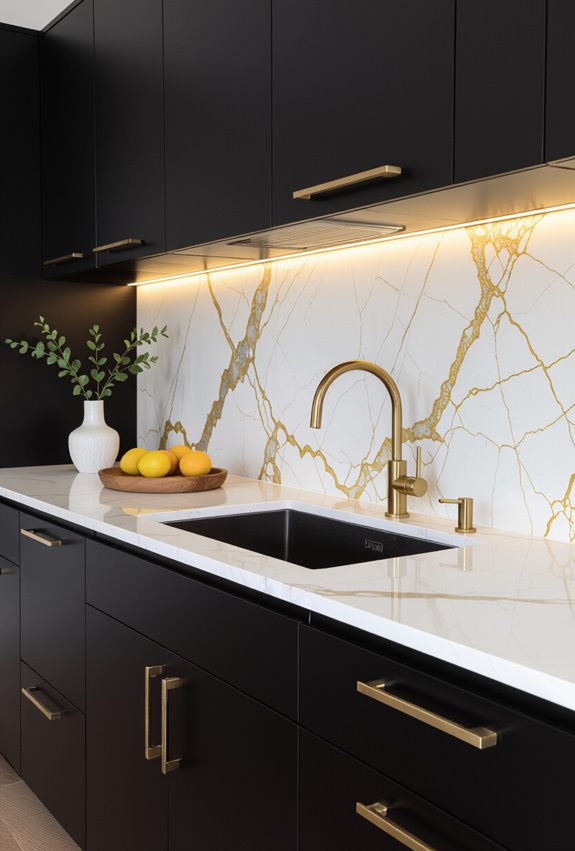 gold veined quartz luxury countertops