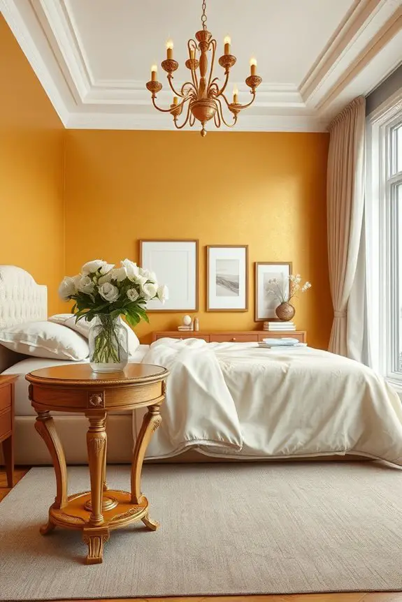 gold walls neutral textiles