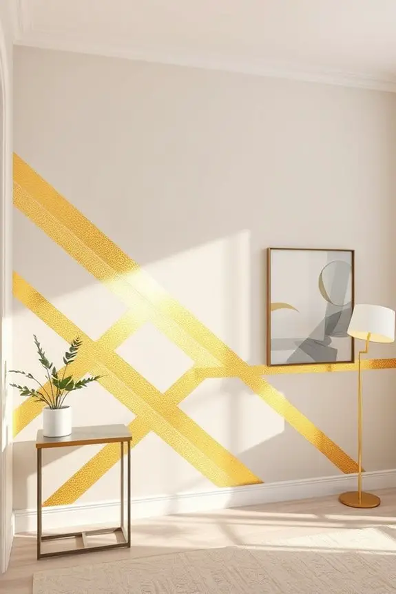 golden tape wall designs