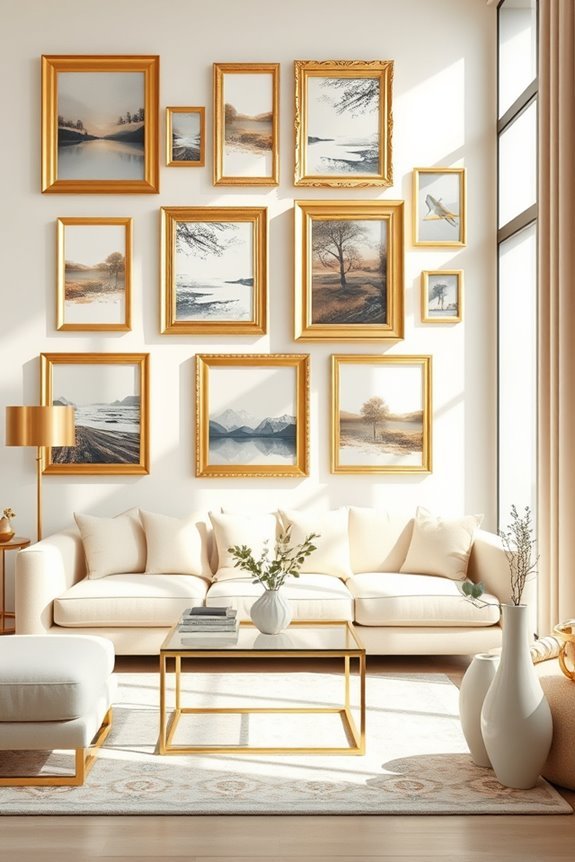 gorgeous gold frame arrangements